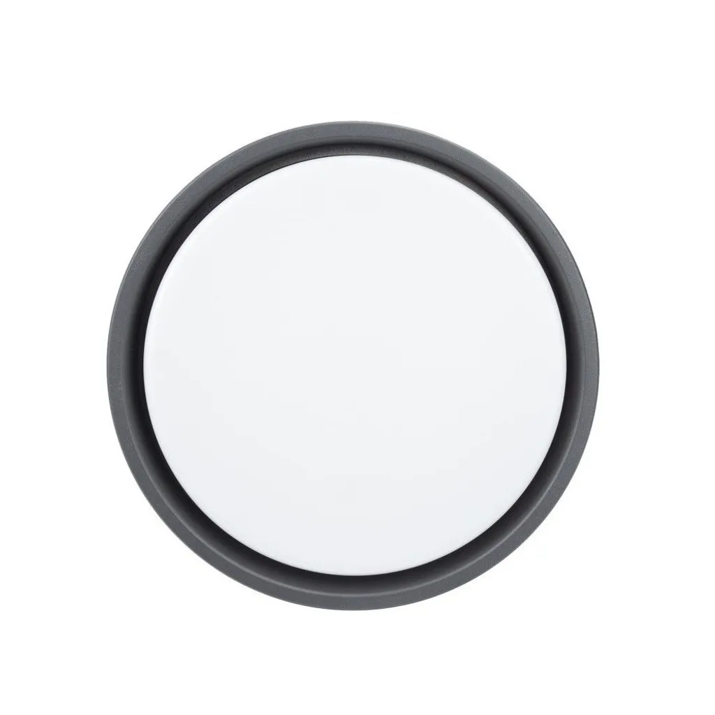 Solution éclairage extérieur IP65 : plafonnier LED 18W rond gris robuste