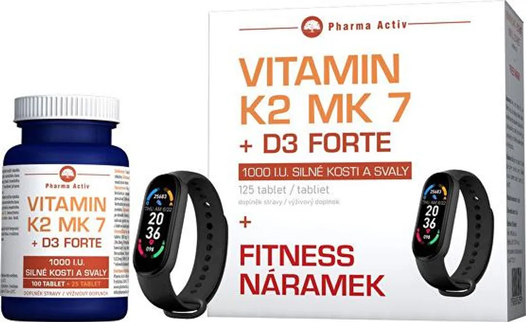 Renfort Osseux Vitamine K2 MK-7 D3 Forte 125 comprimés + Bracelet Suivi