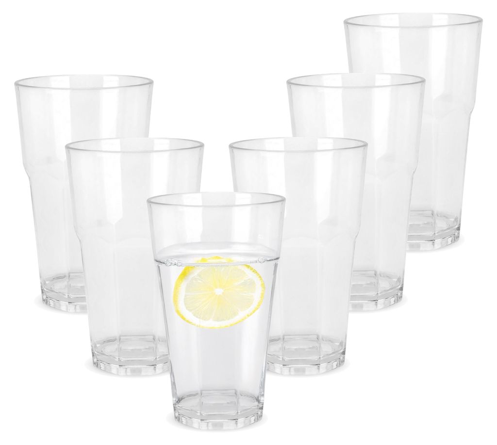 1.04 Bicchiere da acqua in plastica 370ml - Set di 6 - Immagine del prodotto 