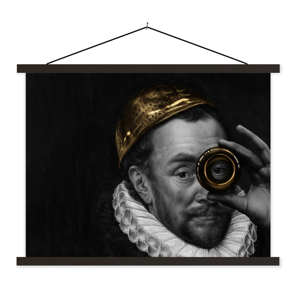 MuchoWow Textilposter Wilhelm von Oranien - Adriaen Thomasz - Kamera 40x30 cm mit schwarzem Rahmen - Dekorationen