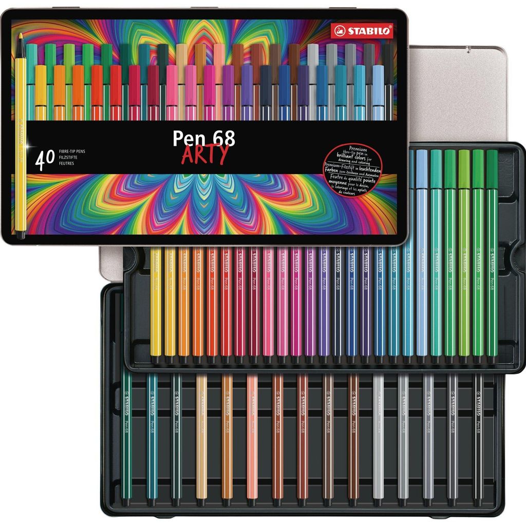 STABILO Fasermaler Pen 68, 40er Metall-Etui Imagen del producto 