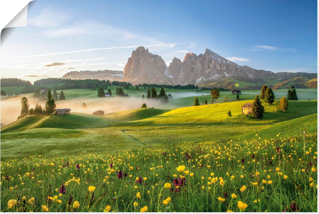 ARTland Poster Frühling auf der Seiser Alm Größe: 90x60 cm