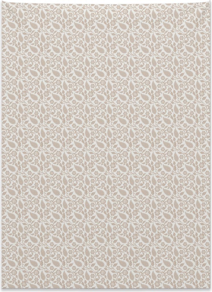 Abakuhaus orientalisch Wandteppich, Nahöstliche Flora aus Weiches Mikrofaser Stoff Kein Verblassen Klare Farben Waschbar, 110 x 150 cm, Weiß Beige