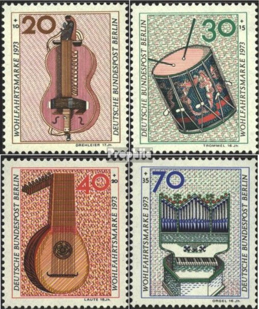 Briefmarken Berlin (West) 1973 Mi 459-462 (kompl.Ausgabe) postfrisch Musikinstrumente