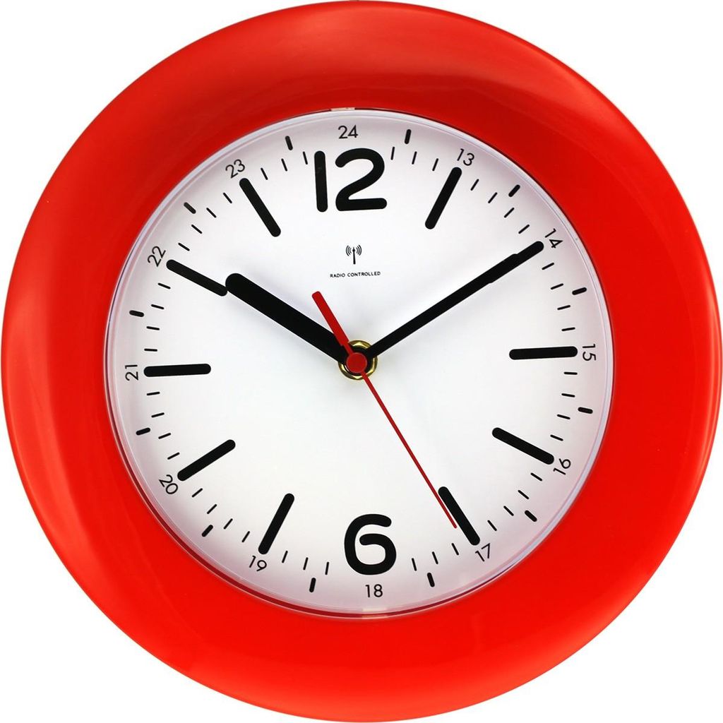 MPM-Quality Wanduhr Isabelle rund Ø 250 mm Kunststoff Rot