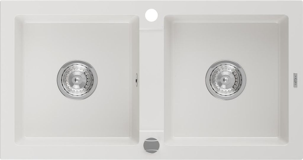 Mexen Mario Évier 2 cuves en granit 820 x 436 mm, blanc - Image du produit 