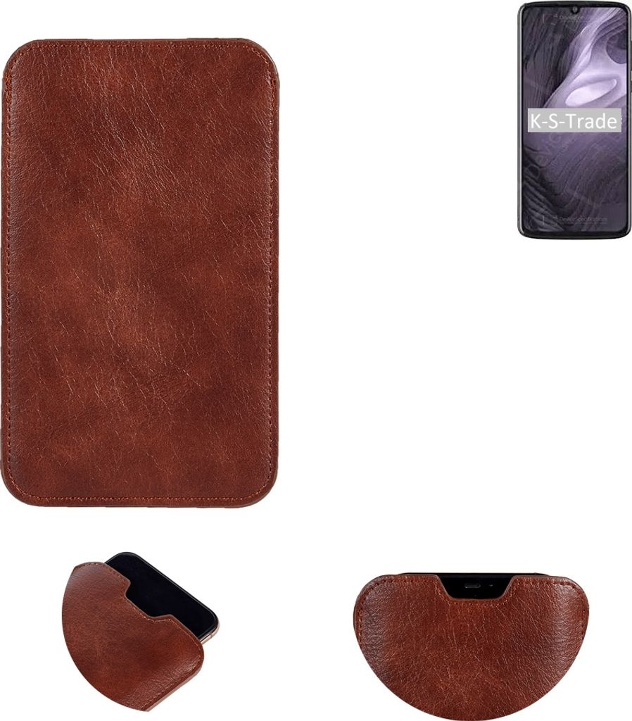 K-S-Trade Schutzhülle Handyhülle kompatibel mit Motorola Moto Z4 Play Handytasche Kunstleder Sleeve in braun