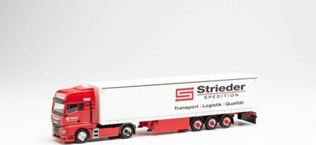 Herpa 945523 MAN TGX GX Gardinenplanen-Sattelzug "Strieder" 1:87