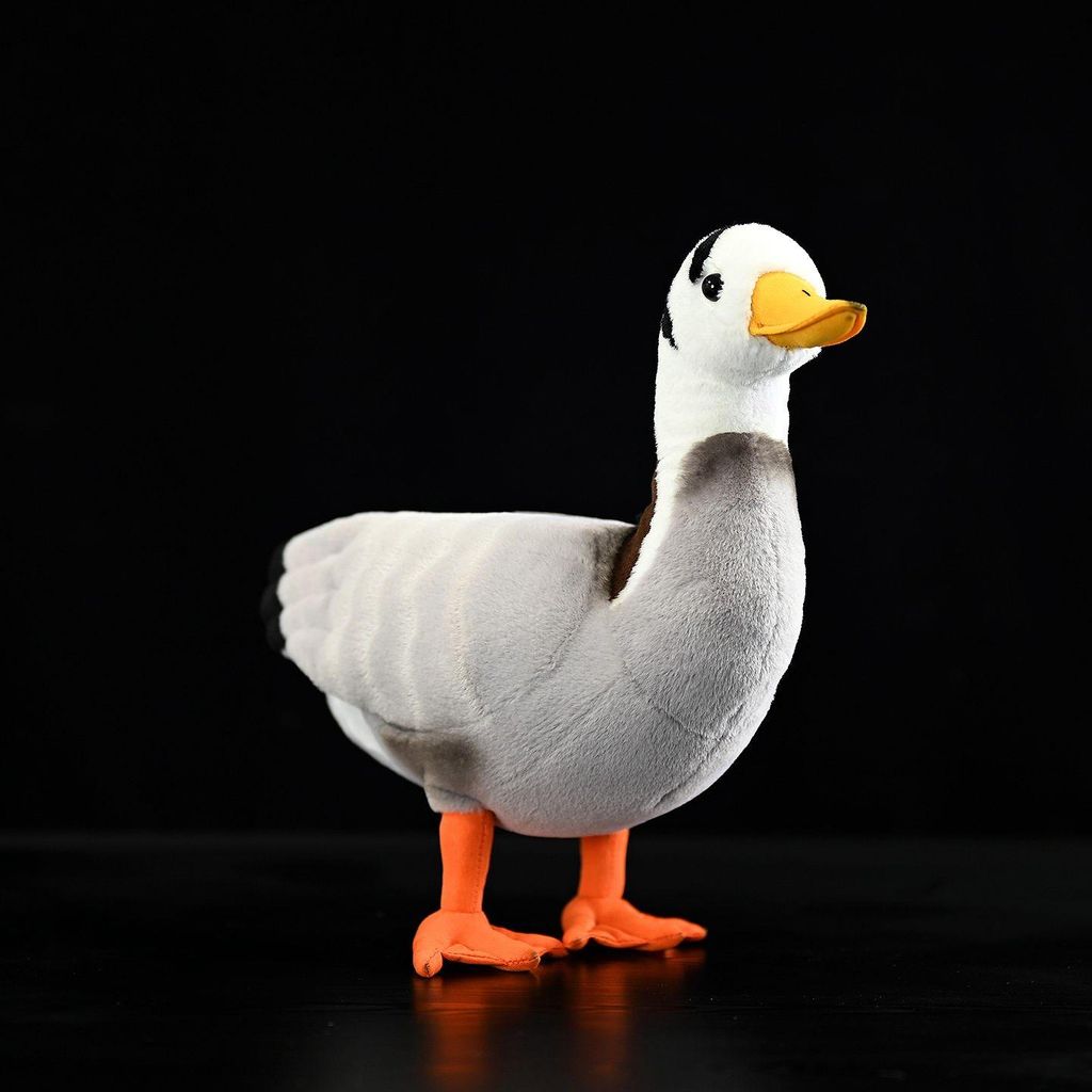 Gans Kuscheltier 32 cm – Realistisches Plüschtier Weißkopf-Gans Vogel Stofftier