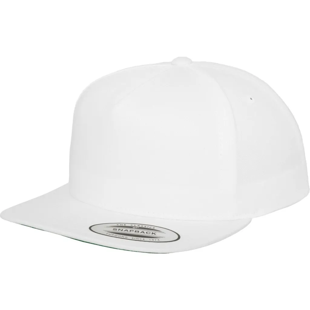 Cappello Bianco Flexfit 6007 - 5 Panel Snapback per Personalizzazione