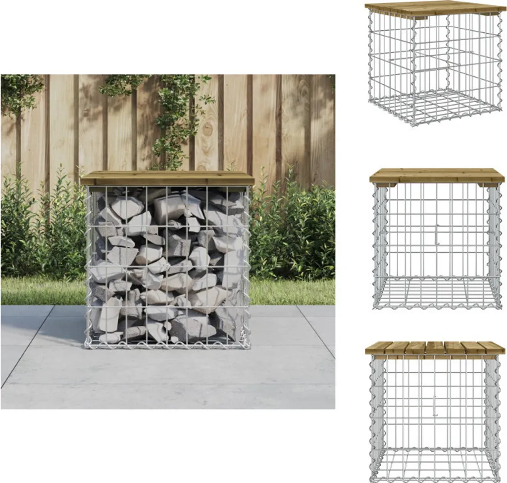 vidaXL Panchina da Giardino in Gabbione 43x44x42 cm - Legno di Pino
