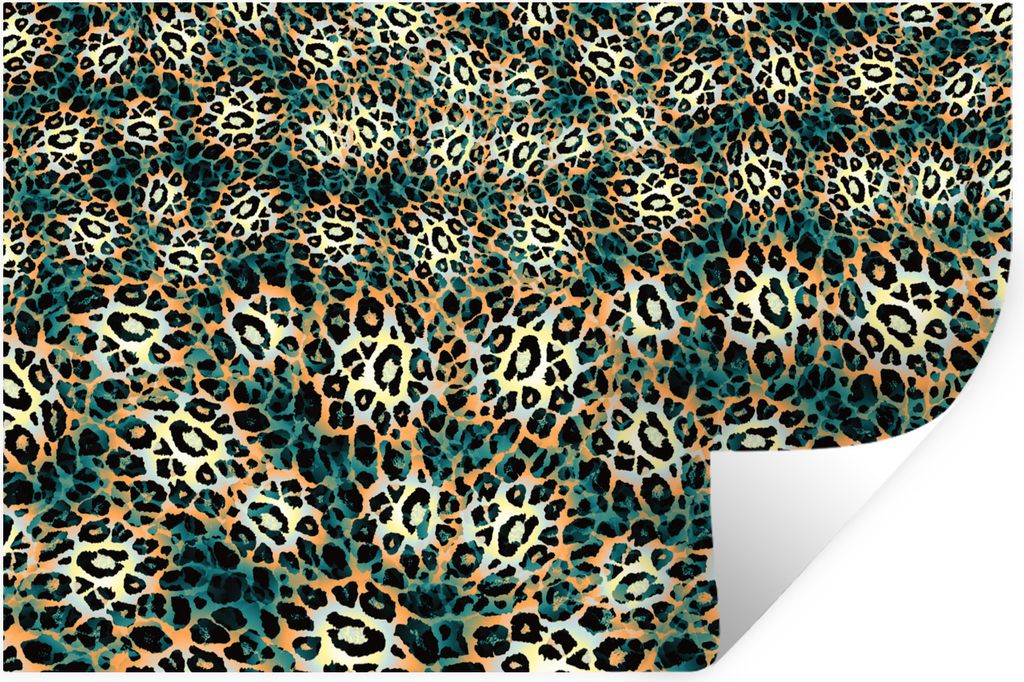 MuchoWow Wandtattoo Wandsticker Wandaufkleber Leopardenmuster - Design - Tiere 60x40 cm Selbstklebend und Repositionierbar - Wierderverwendbar - ...
