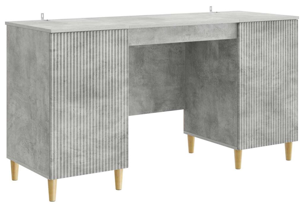 Maison Exclusive - Schreibtisch mit Tür Betongrau 142,5 x 50 x 75 cm Holzwerkstoff