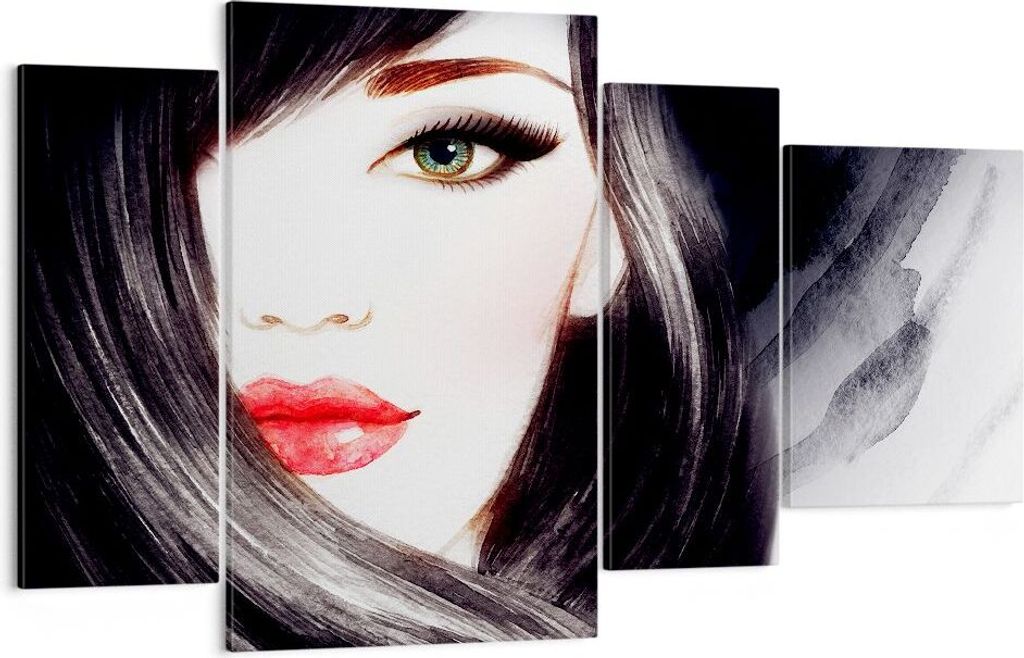 Bild auf Leinwand - Leinwandbild - Frau Gesicht - 120x70cm - Wand Bild - Wanddeko - Wandbilder - Leinwanddruck - Bilder - Kunstdruck - Wanddekorati...