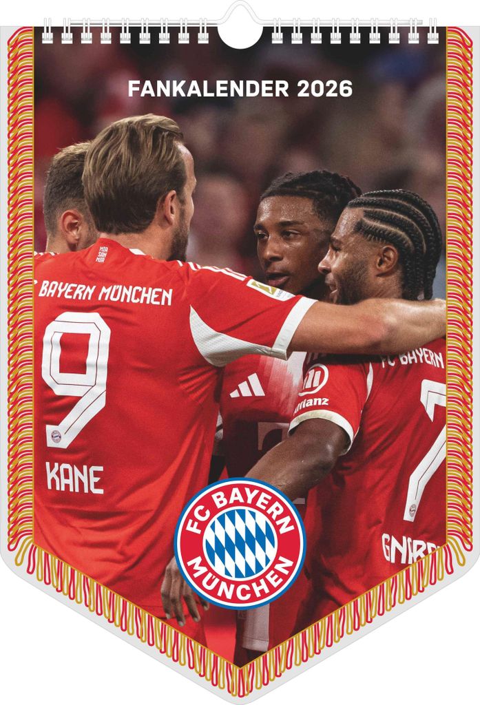 FC Bayern München 2026 - Mini-Bannerkalender - Fan-Kalender Produktbild 