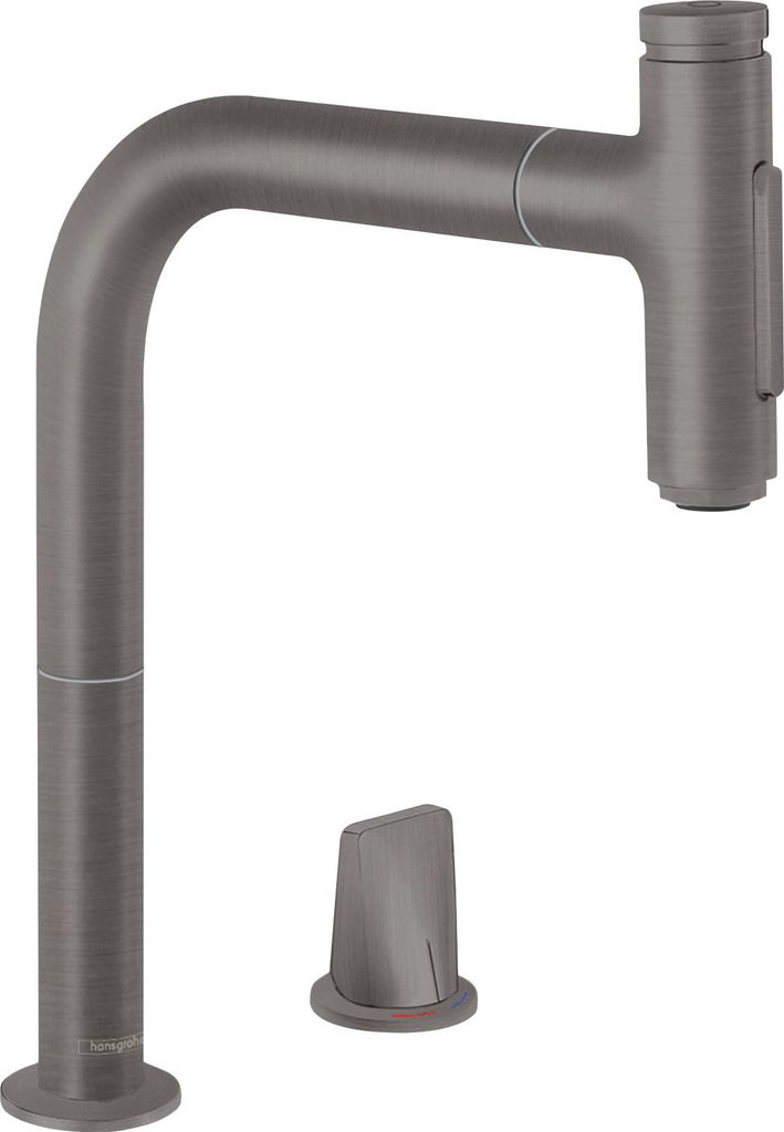 hansgrohe Metris Select M71 2-Loch Einhebel-Küchenmischer 200, Ausziehbrause, 2jet, sBox, 73818340