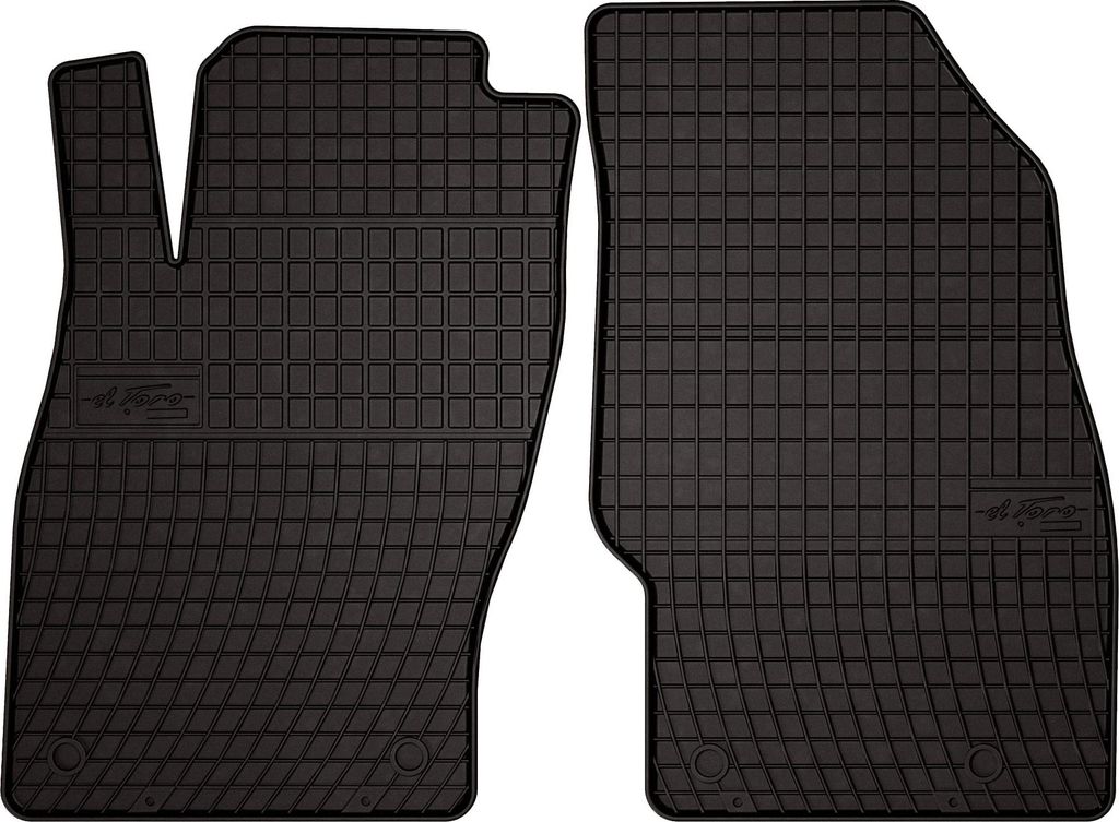 Gummifußmatten passend für Opel Corsa D (Fließheck 1. Reihe, Bj. 2006-2015) – schwarz, passgenau, mit Befestigungen set 2 Stk. - Gummi-Automa...