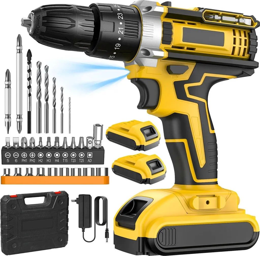 Perceuse à percussion sans fil 45 Nm avec 2 batteries Li-ion 18V