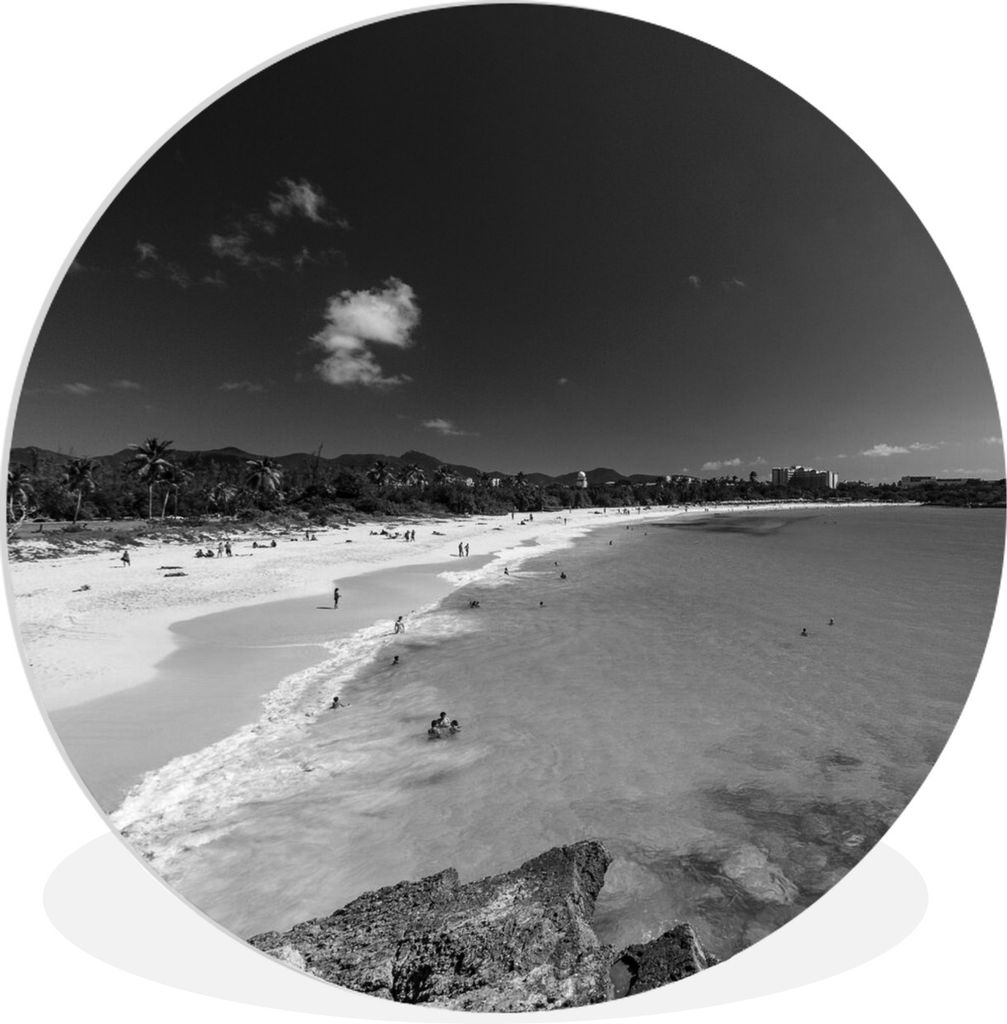 MuchoWow Rundes Wandbild - Runde Bilder Strand von Saint Martin Ø 30 cm Kreis Wanddekoration Kunststoff - Wandkreis - Wandschmuck - Schlafzimmer...