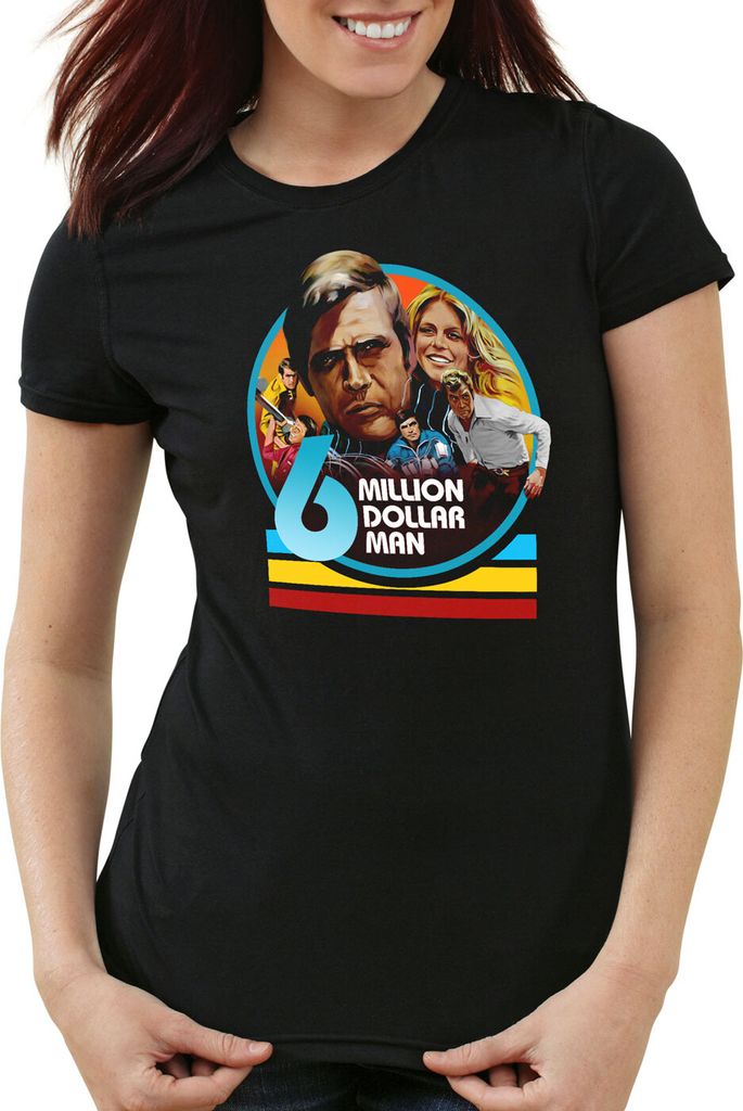 style3 Der Sechs Millionen Dollar Mann Damen T-Shirt tv serie staffel osi, Größe:M