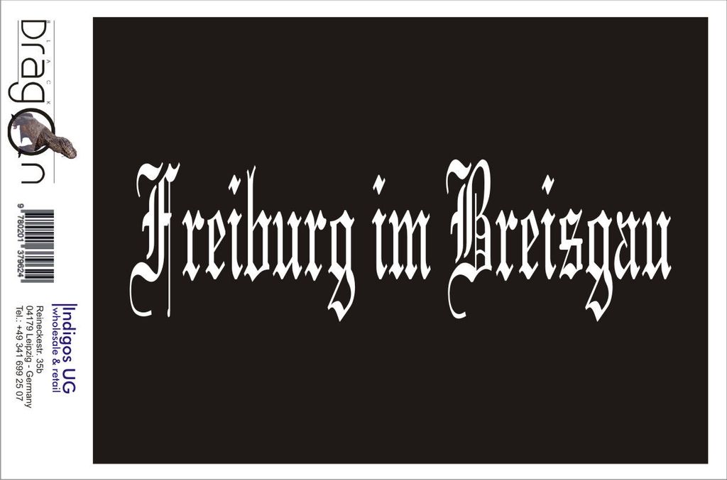 Aufkleber / Autoaufkleber - JDM / Die cut / Auto / OEM - Stadt Freiburg im Breisgau - 200x70mm schwarz - Heckscheibe / Heckscheibenaufkleber