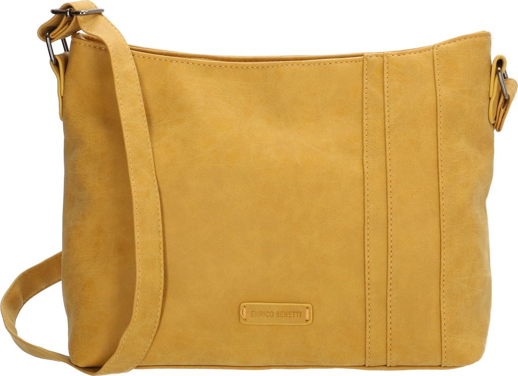 Damen Tasche Schultertasche Umhängetasche Crossover Bag Leder Optik Handtasche Gelb