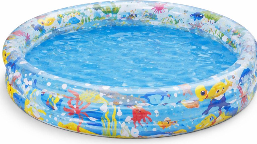 Badepool mit 3 Ringen – Robuster Kinderpool, Familienpool Blau, 1520 mm Ø, 300 mm hoch, 1 Stück