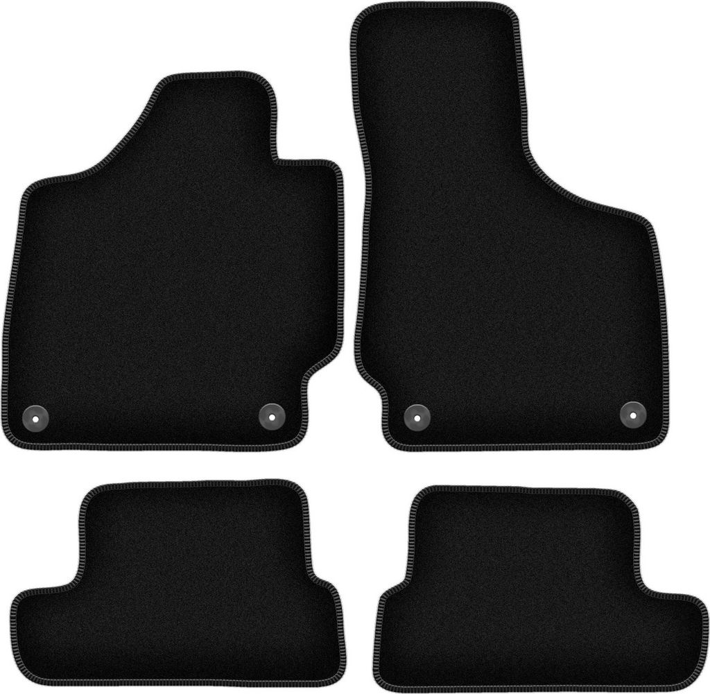 Wielganizator Velours-Autoteppiche – passand für Audi TT II 8J (Cabrio, Roadster, Coupé, Bj. 2006-2014) – schwarz, passgenau, mit Befestigung...