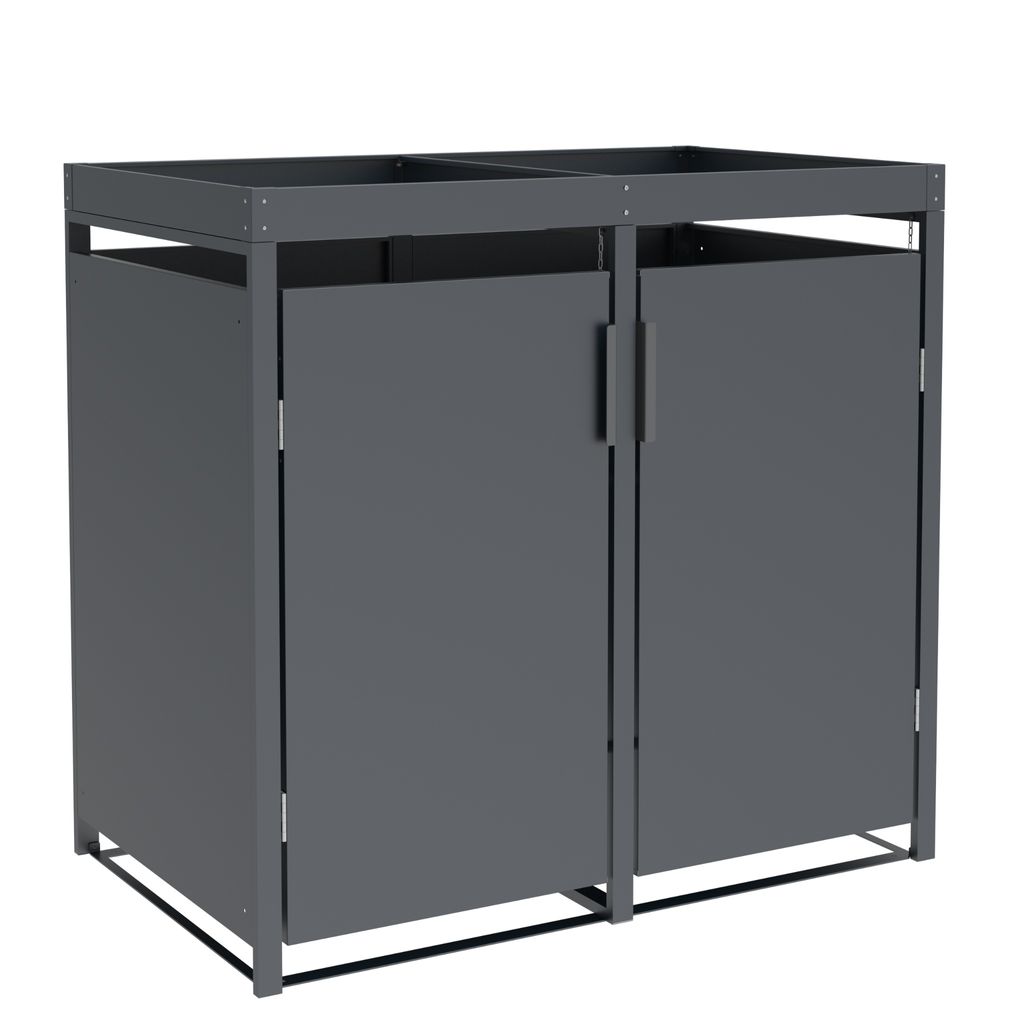 DEGAMO Mülltonnenbox 2er ULM 132x80x124cm mit Pfanzkasten,  Produktbild 