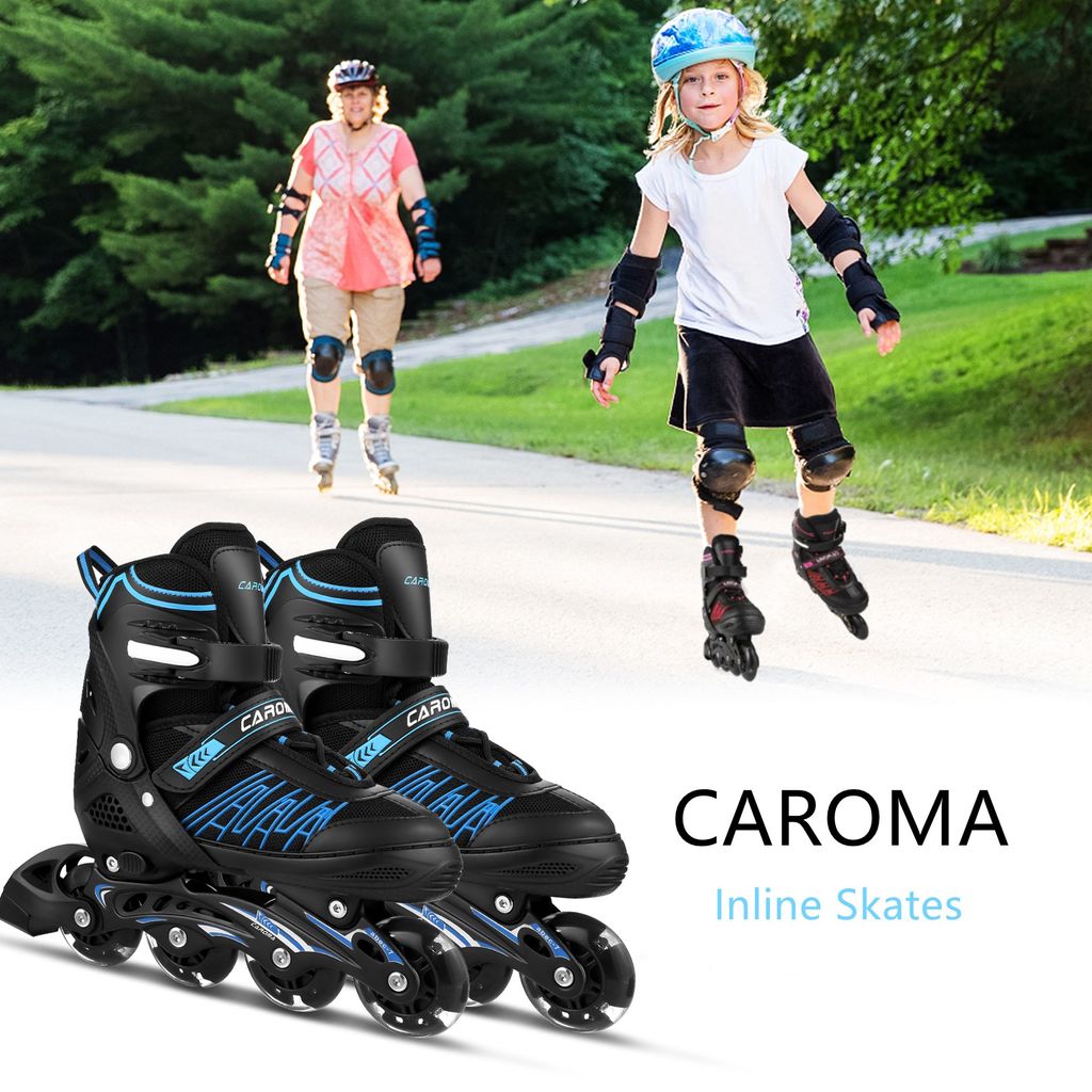 CAROMA Inline-Skates Größe Verstellbar LED für Kinder/Erwachsene Rollschuhe #CE# 