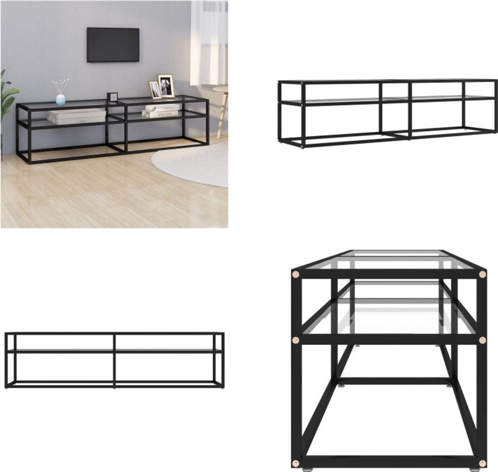 vidaXL TV Schrank Transparent 160x40x40,5 cm Hartglas - TV-Schrank - TV-Schränke - TV-Ständer - TV-Möbel