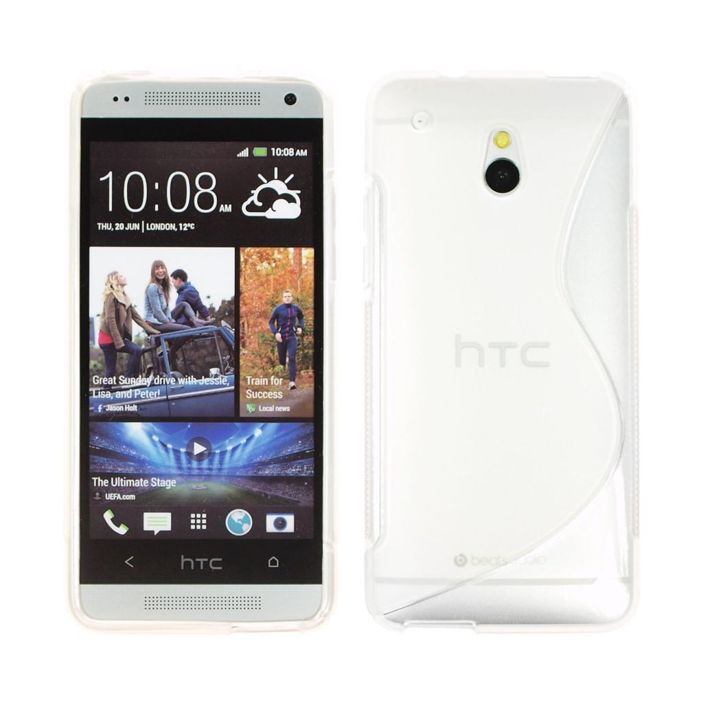 PhoneNatic Case kompatibel mit HTC One Mini - clear Silikon Hülle S-Style + 2 Schutzfolien