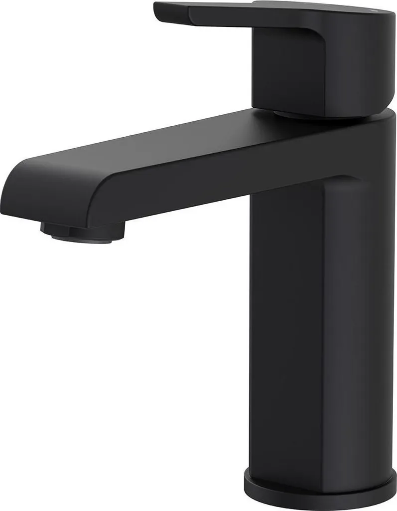Mitigeur de lavabo noir avec bec bas pour vasque de salle de bain