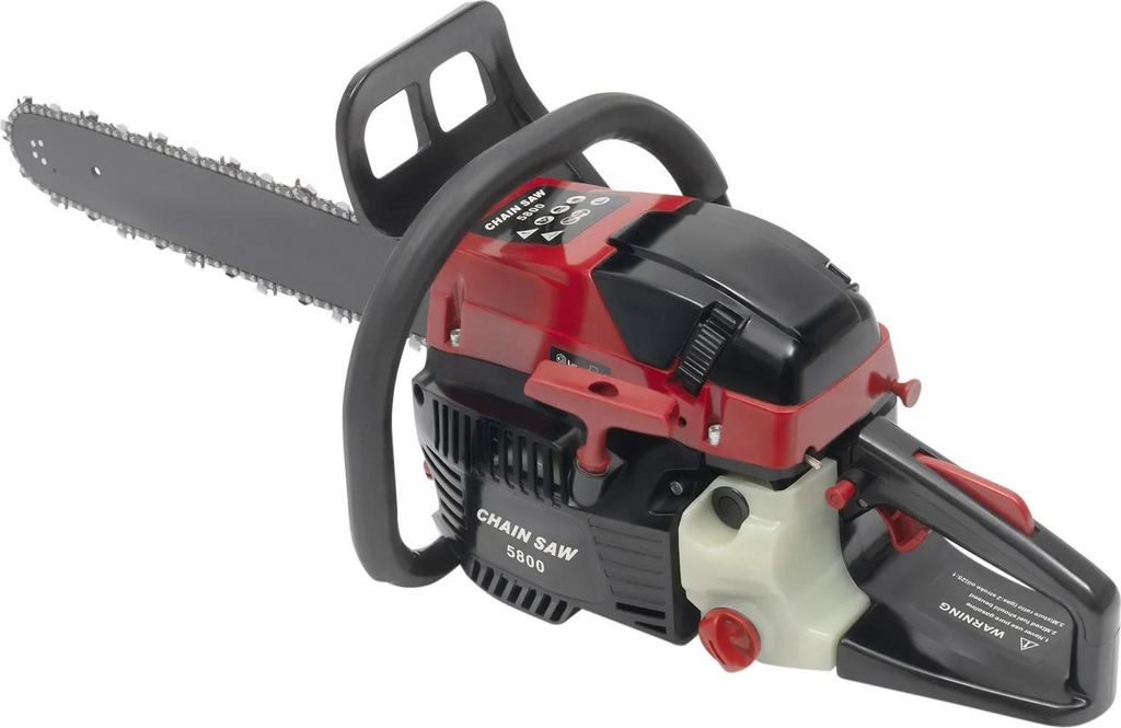 Benzin-Kettensäge - 5800 - 58 cm³ - 2,4 kW - Schwert 50,8 cm - 2-Takt - 10.000 U/min - Schwarz