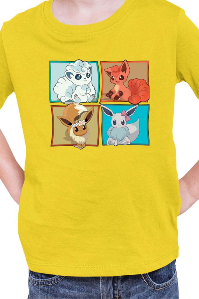 Kinder T-Shirt Japan Manga Anime Comics Pokemon 018, / Gelb