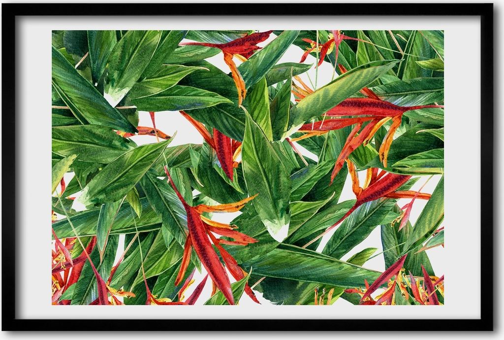 Bild 60x40 MDF-Rahmen, Wandkunst Blumenmuster