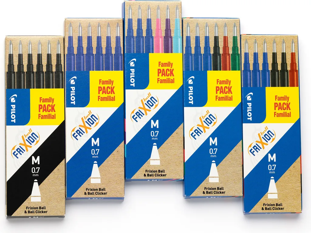 Pilot Frixion Ball - Set di penne a sfera cancellabili (2 nere, 2 blu