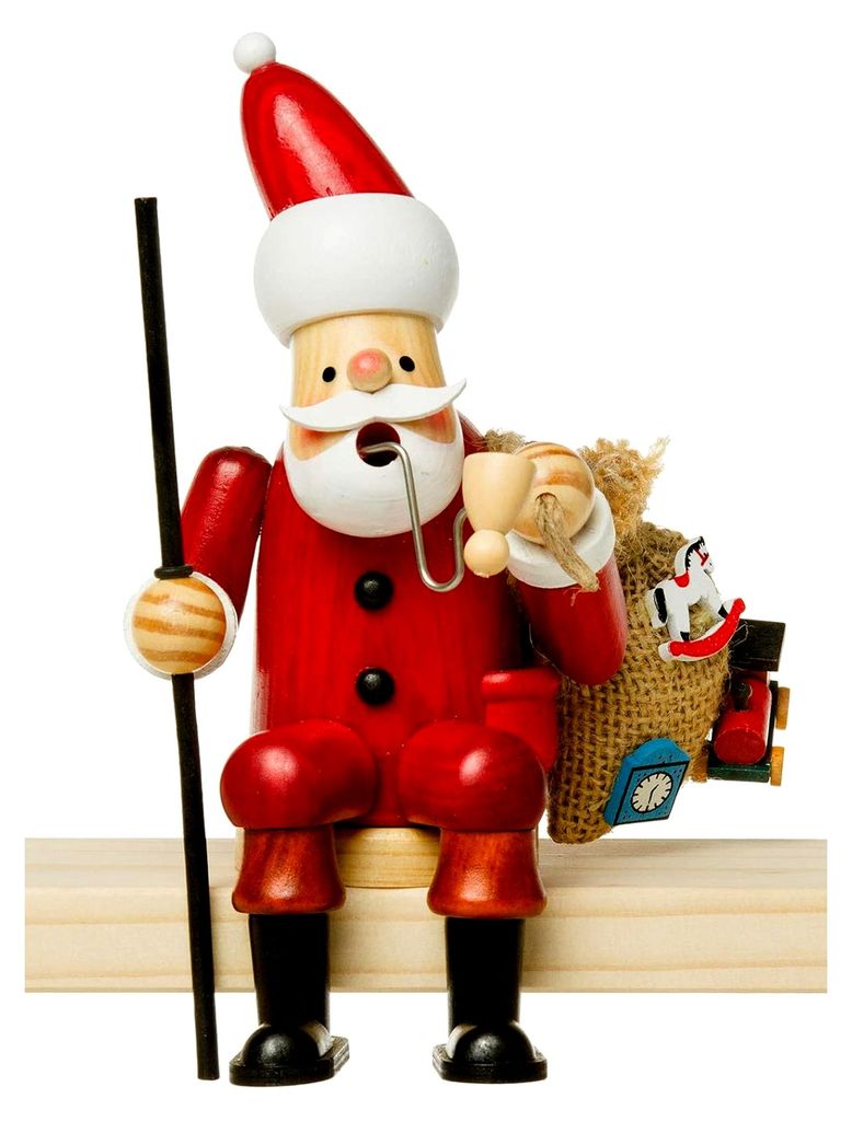 Kantenhocker Holz Räuchermännchen - Weihnachtsmann, Höhe ca. 16,5 cm