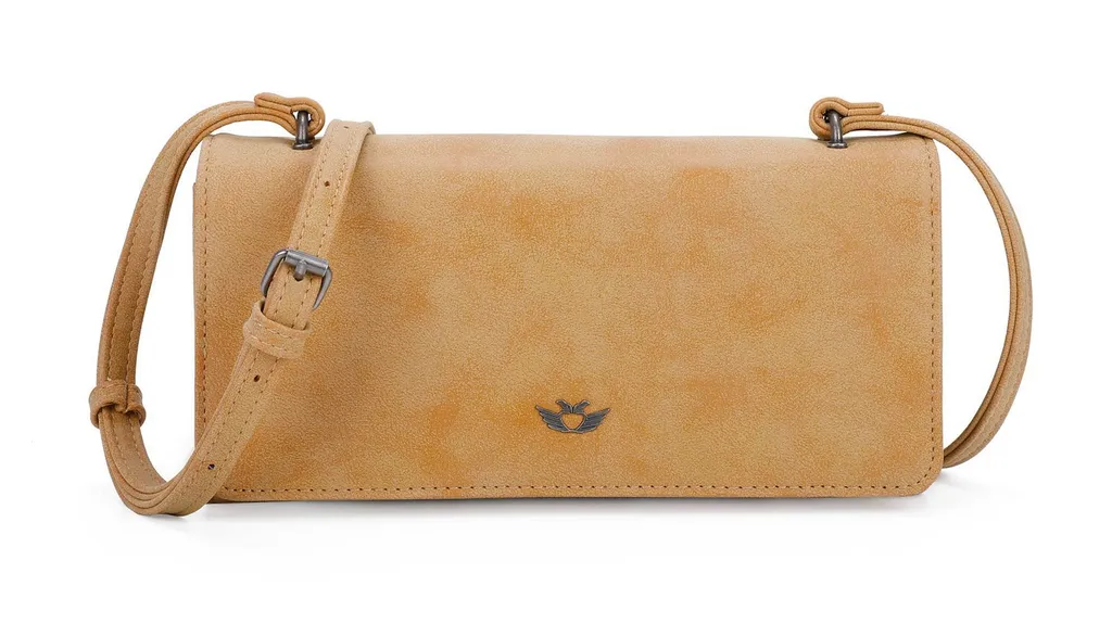 Borsa Tracolla Giallo Senape Fritzi aus Preußen Vintage Flap 01 Vegan