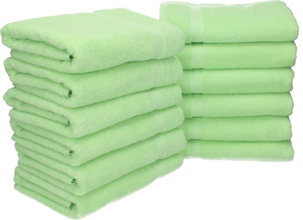 Betz 12 Stück Handtücher 50x100 cm PALERMO 100% Baumwolle Farbe: grün