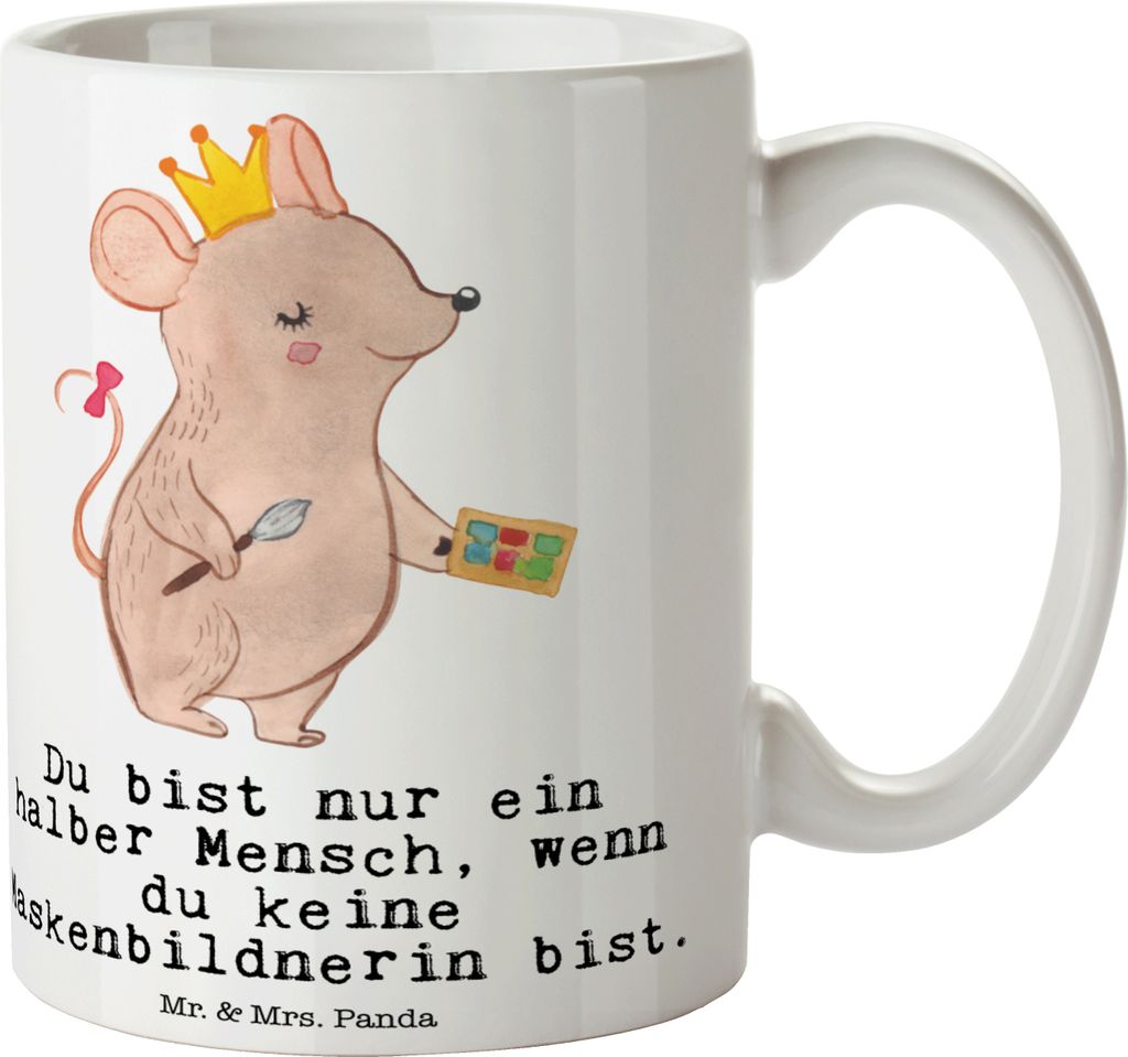 Mr. & Mrs. Panda Teetasse Maskenbildnerin Herz - Weiß - Produktbild 