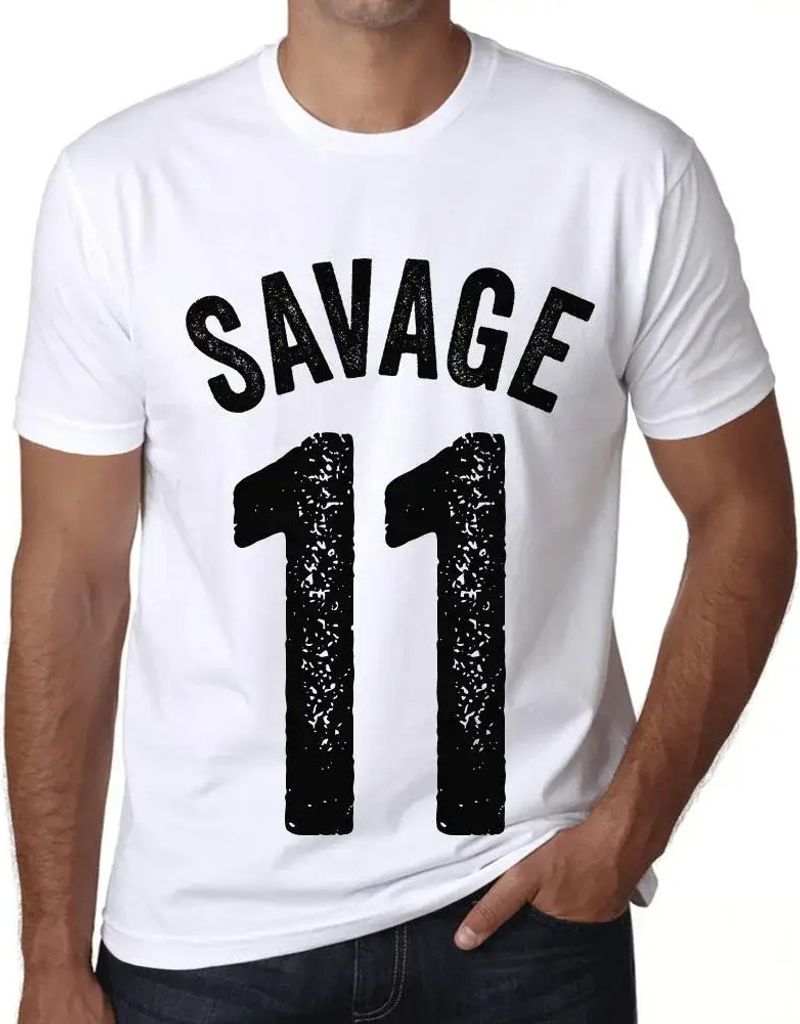 Herren Grafik T-Shirt Savage 11 Geschenk 11. Geburtstag Jahrestag 11 Jahre Jubiläum 11 Jährige Mann Jahrgang 2013 Kurzarm Lustige Druck