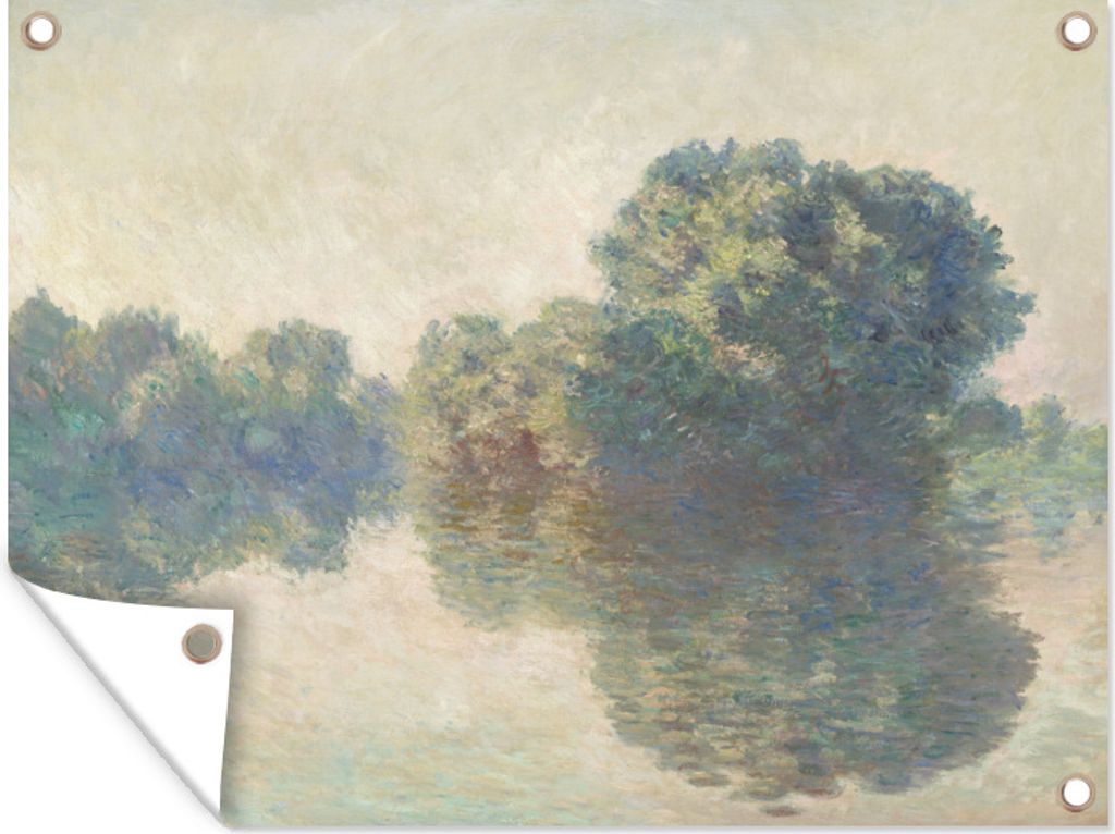MuchoWow 80x60 cm Outdoor-Poster Gartendeko Sichtschutz Garten Poster für den Garten Die Seine bei Giverny - Gemälde von Claude Monet