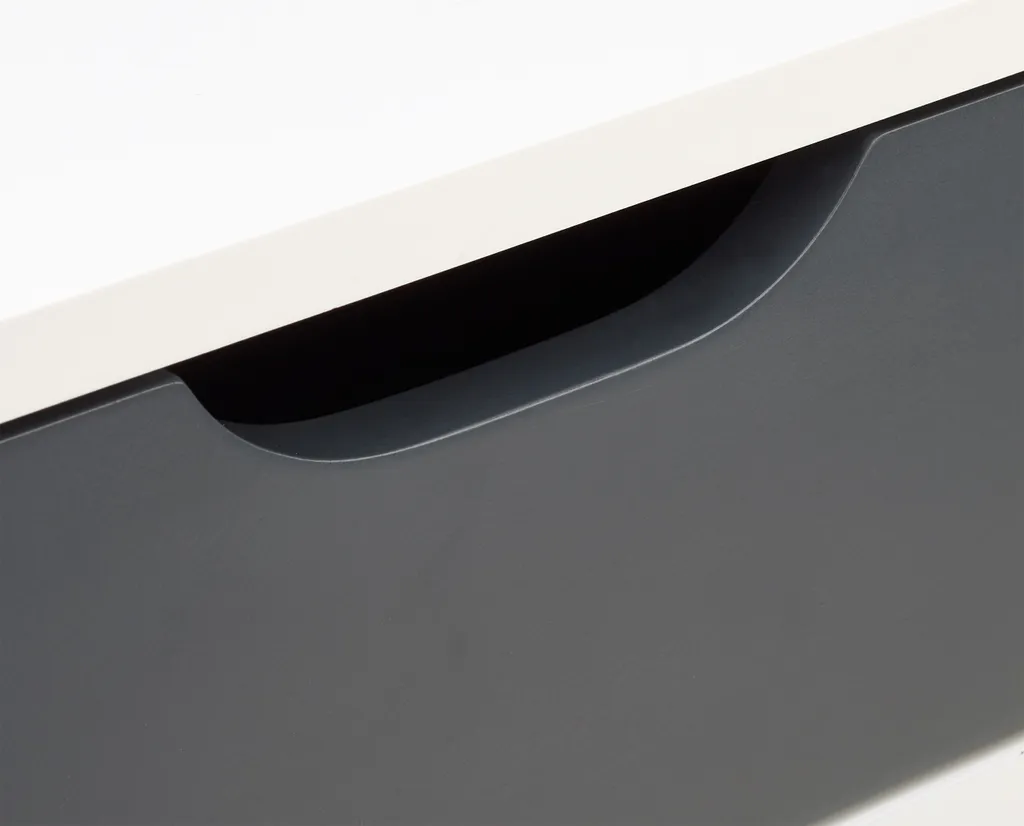 Table de nuit blanc-gris stable - Chevet robuste pour chambre à coucher