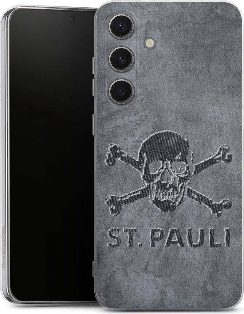 DeinDesign Handyhülle für Samsung Galaxy S25+ Silikon Hülle Case Smartphone Schutzhülle Beton FC St. Pauli Logo
