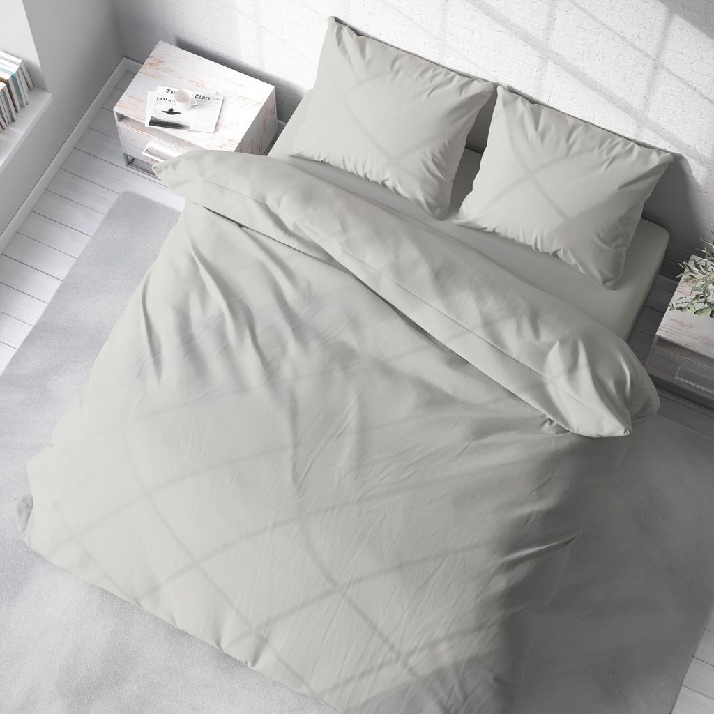 Uni Bettwäsche 200x220 cm grau Bettbezug Doppelbett Produktbild 4