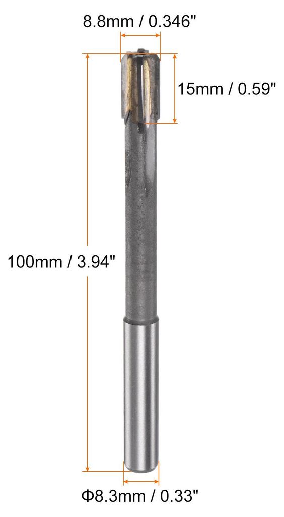 Hartmetall Reibahle 8.8 mm, 4 Schneidig, H8/H7 Genauigkeit, Sandstrahlbeschichtung Maschinenreibahle fš¹r Metall Holz Loch Reiben, Gerade Nut Hoc...