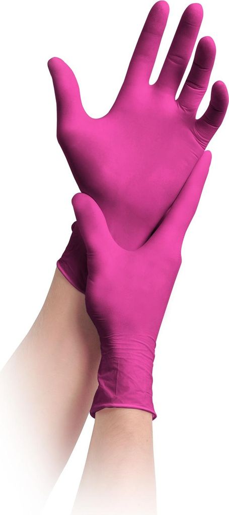 Nitrilhandschuhe pink M p.-fr, 100er Pkg. Produktbild 