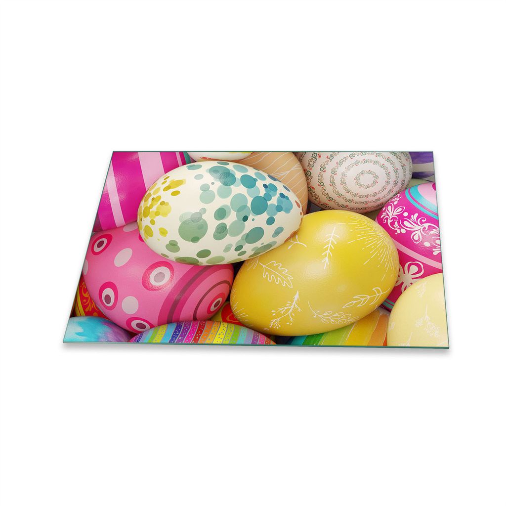 Herdabdeckplatte Glaskeramik 1 Teilig 80x52 Ostern Bunt Abdeckung Glas Spritzschutz
