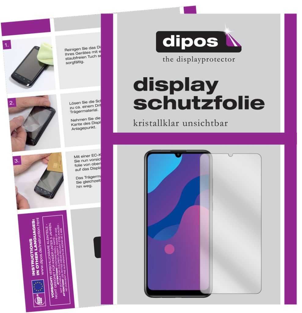 1x Schutzfolie für Huawei Enjoy 10e klar Displayschutzfolie Folie Display Schutz dipos